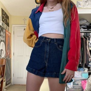 american apparel highwaisted jean shorts
